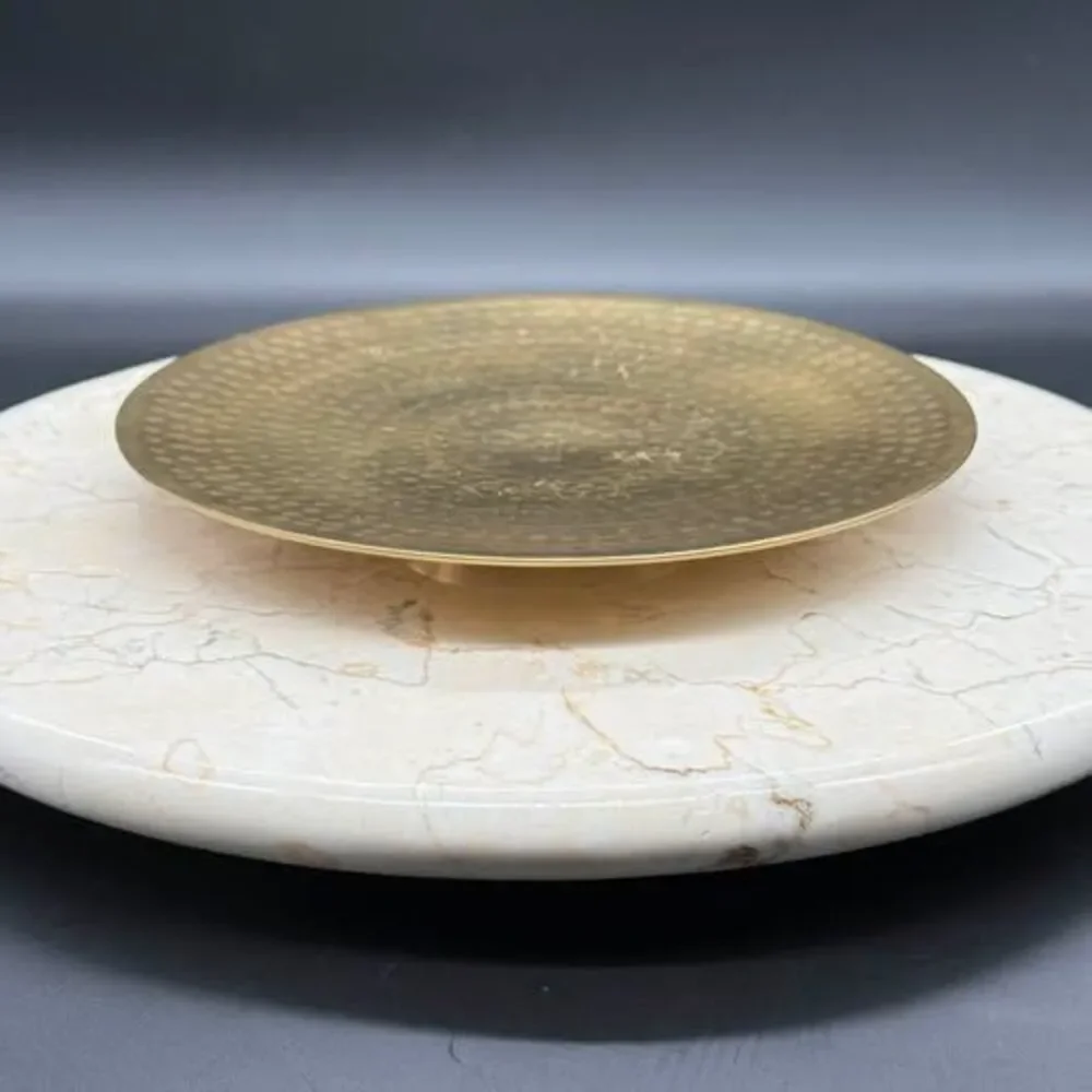 Vintage Hammered Brass Decorative Plate